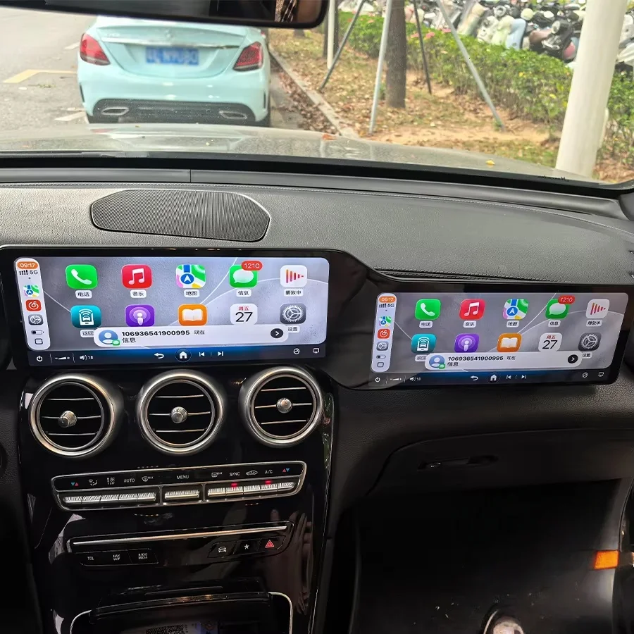 24,6-Zoll-Dual-Screen für Mercedes Benz C-Klasse W205 GLC X253 C180 C200 C220 C300 C350 2016-2022 Android Head Unit Multimedia Player