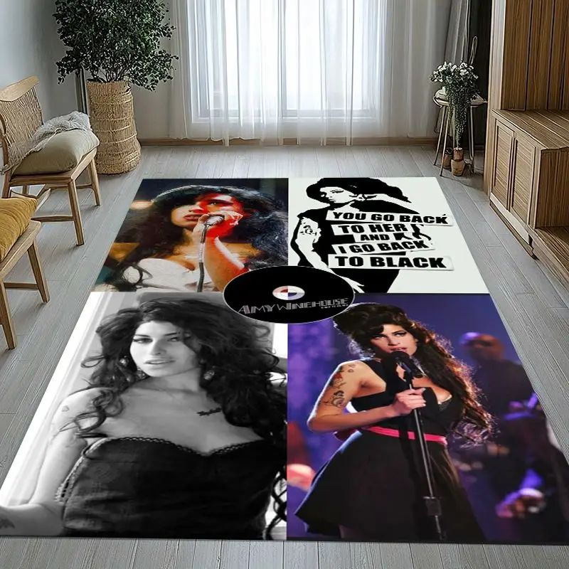 Amy Winehouse Music Singer Soft Large Non-Slip Area Rug,Carpet Mat for Living Room,Bedroom,Playroom & Sofa,Home Decor Gift