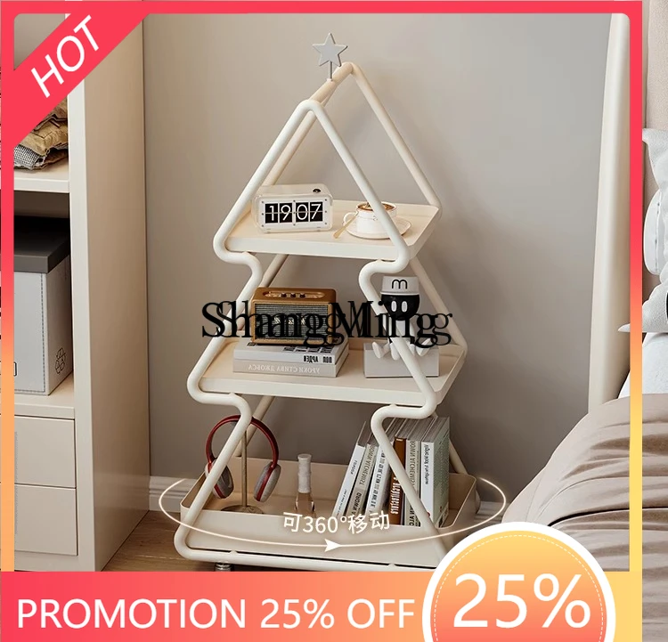 

ZYY senior exquisite bedside simple modern home bedroom bedside small creative shelves wrought iron edge few