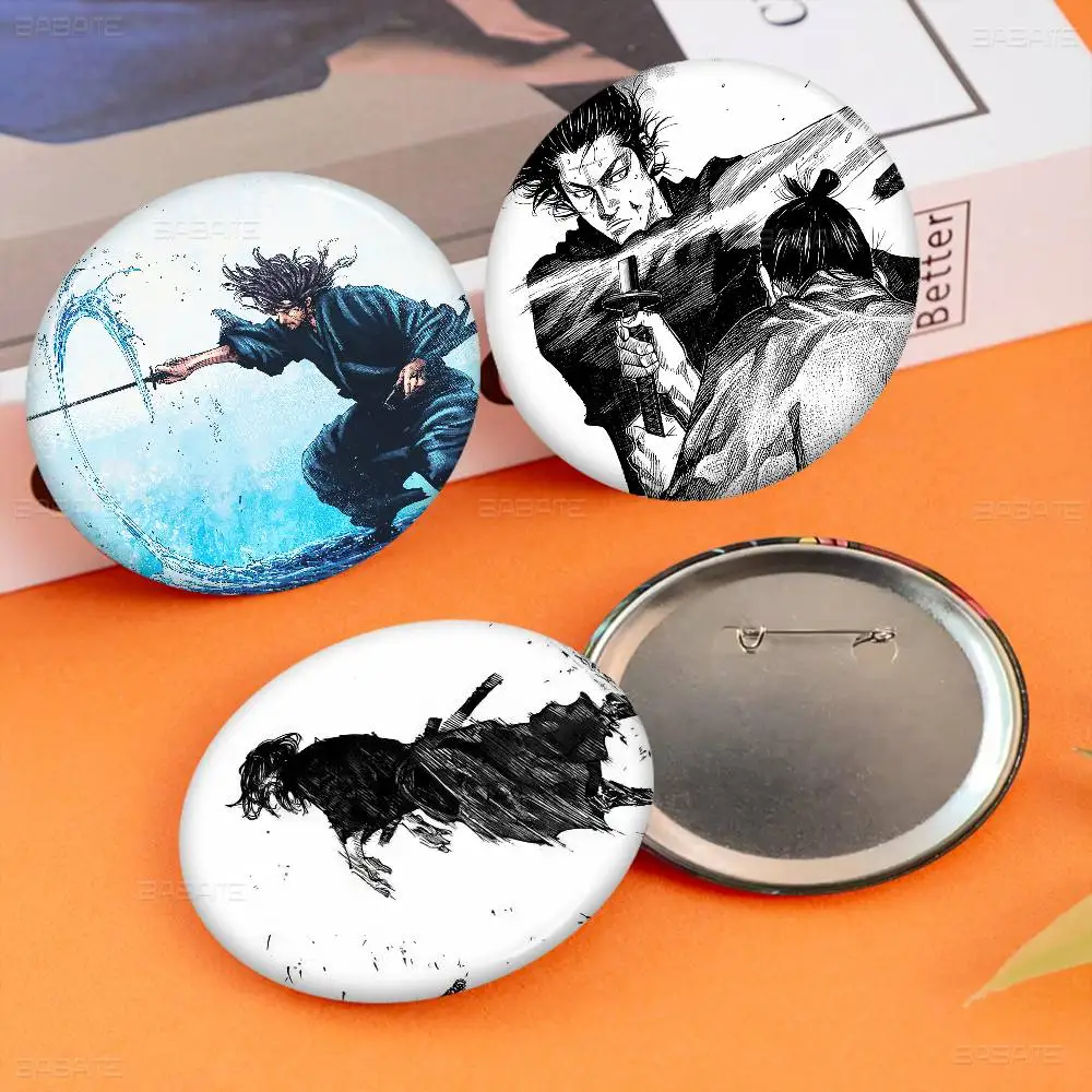 Vagabond Miyamoto Musashi Tinplate Soft Button Pin Brooch Metal Badge Custom Jewelry Accessories Hat Bag Lapel