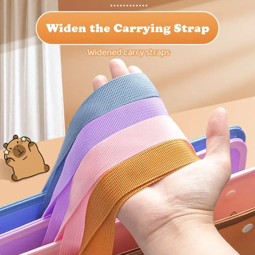 Cute Capybara A4 File Folder 13 Pockets Waterproof File Organizer Large Capacity Cartoon Document Bag Students