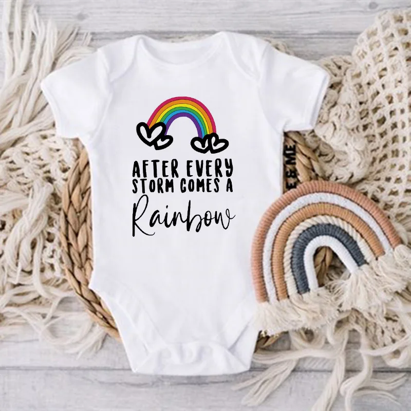 Rainbow Baby Print Newborn Clothes Baby Summer Rompers Infant Body Short Sleeve Baby Toddler Jumpsuit Baby Boy Girl Shower Gifts