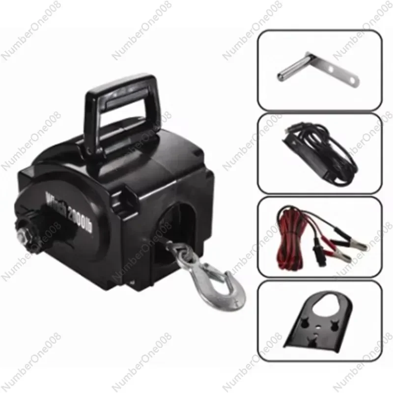 2000 ปอนด์แบบพกพา Marine/เรือยอชท์ไฟฟ้า Winch รถแทรกเตอร์ขนาดเล็ก Winch มอเตอร์เรือ 12 v