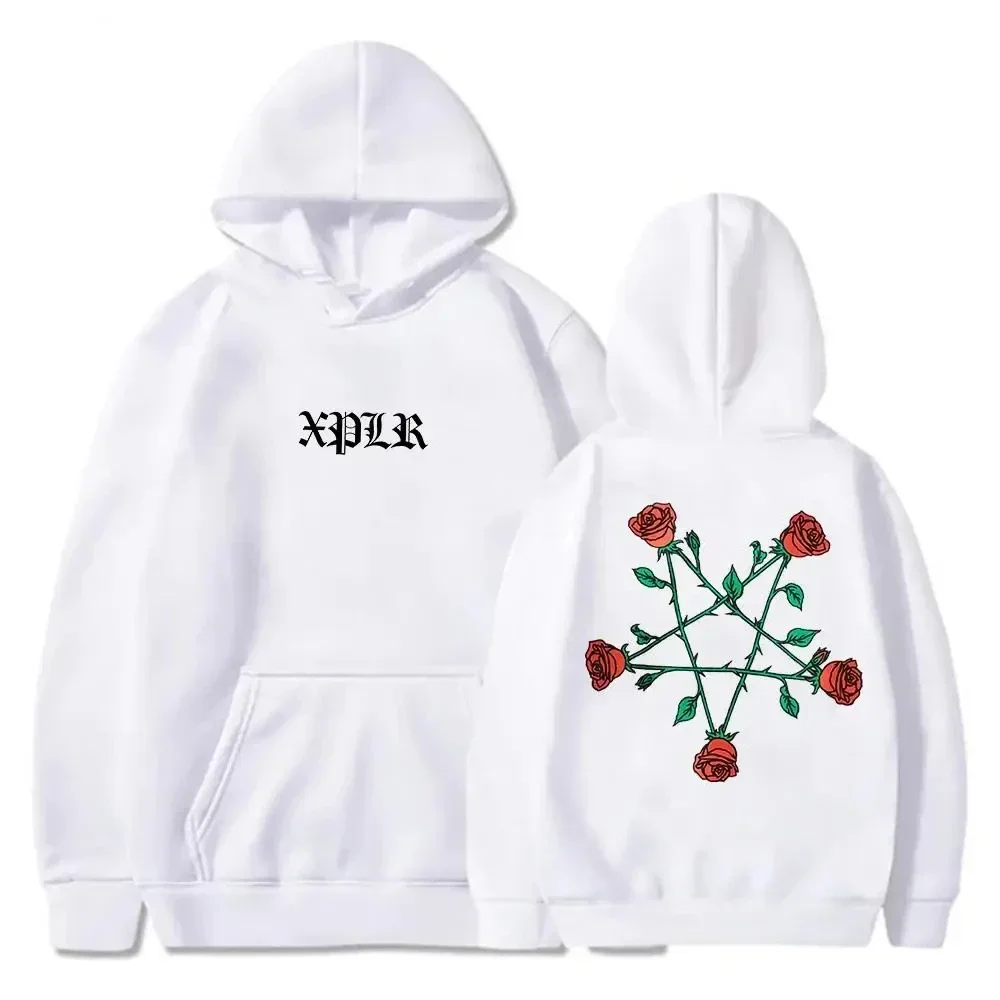 Herbst- und Winter-XPLR Sam And Colby Fünfzackiger Stern Rosen-Sweatshirt, Couples Merch Street Herren- und Damen-Kapuzenpullover – Detail 3
