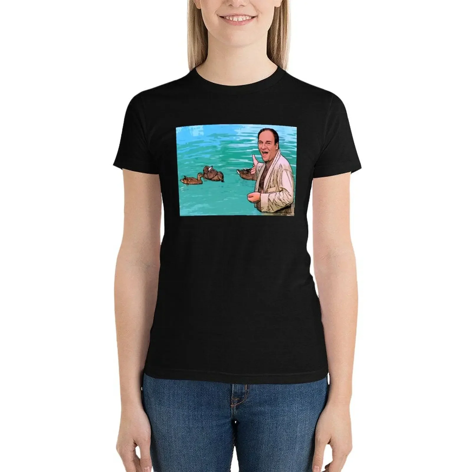 Tony Soprano and His Ducks T-Shirt oversized graphics summer clothes tight shirts for Women