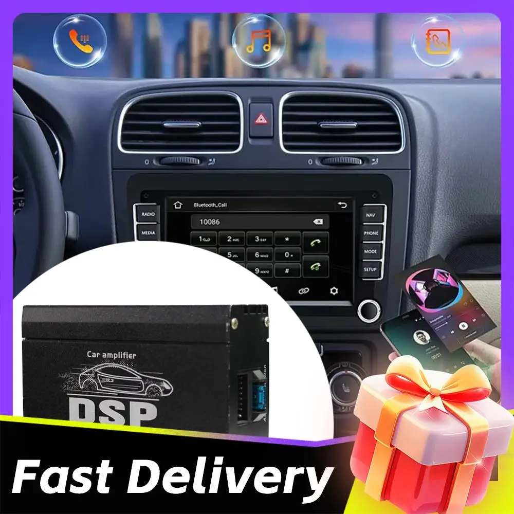 

Автомобильный усилитель мощности 4x50W DSP, 4-канальный цифровой аудиопроцессор, автомобильный усилитель DSP для улучшения звука в автомобиле