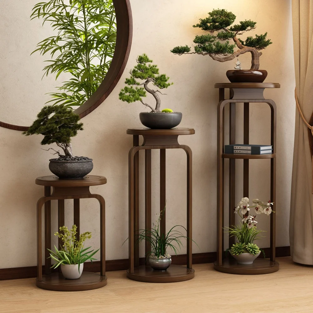 

Modern Wooden Plant Stand for Indoor Flower Display Creative Home Decoration Shelf Holder