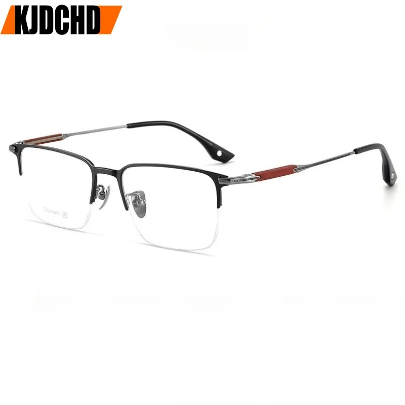 men's-business-high-quality-half-frame-prescription-eyeglasses-frames-titanium-exquisite-wood-grain-temples-optical-glasses-zy03