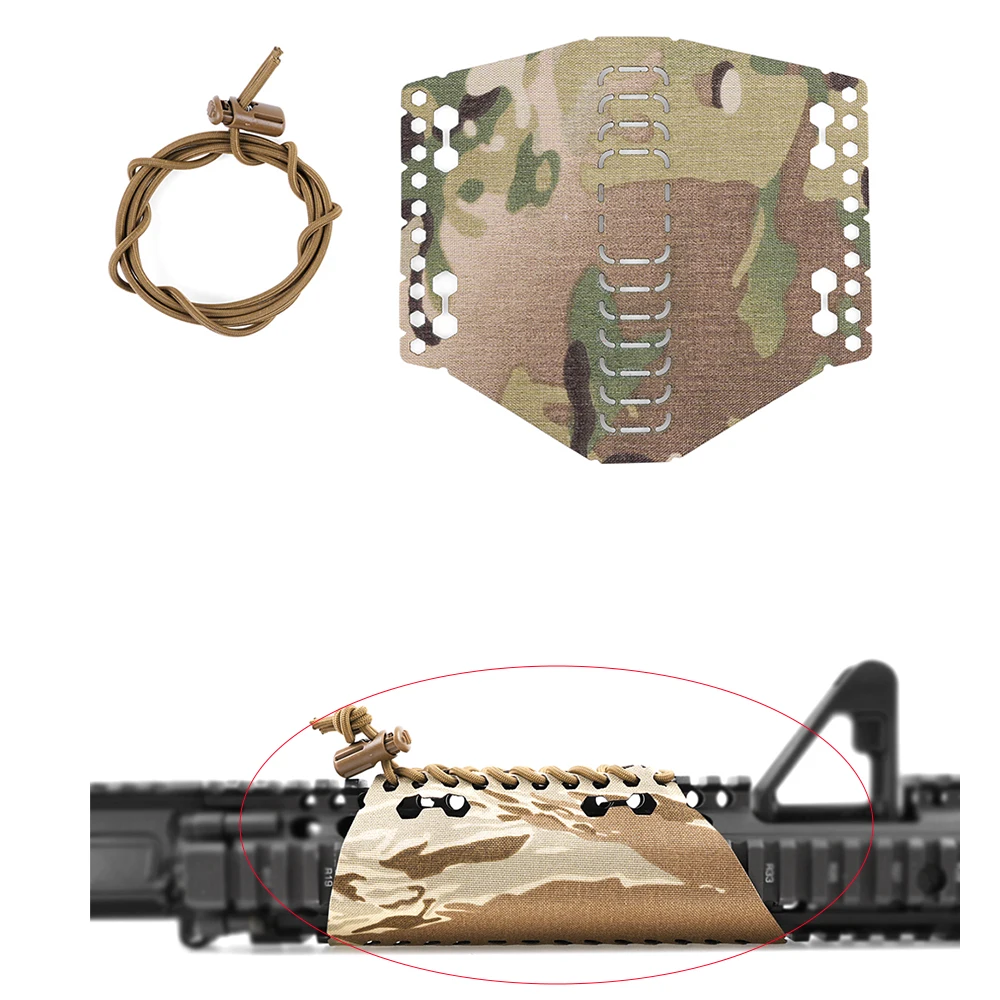 واقي يد تكتيكي مع غطاء حماية مضاد للخدش وواقي يد للسكك الحديدية ملفوف بجلد مزخرف