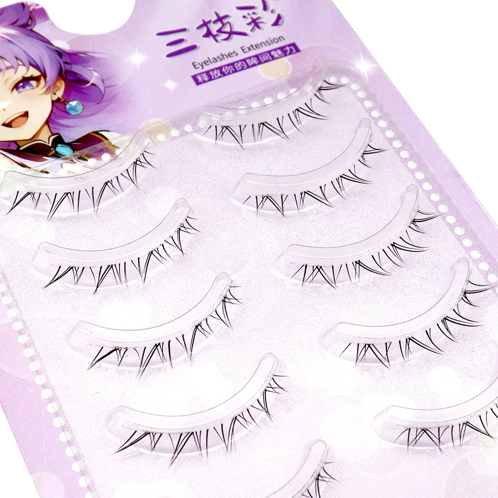 5pair Natural lash strip manga False Eyelashes Makeup Extensions Transparent stem eyelash for Beauty Blogger Makeup Supplies