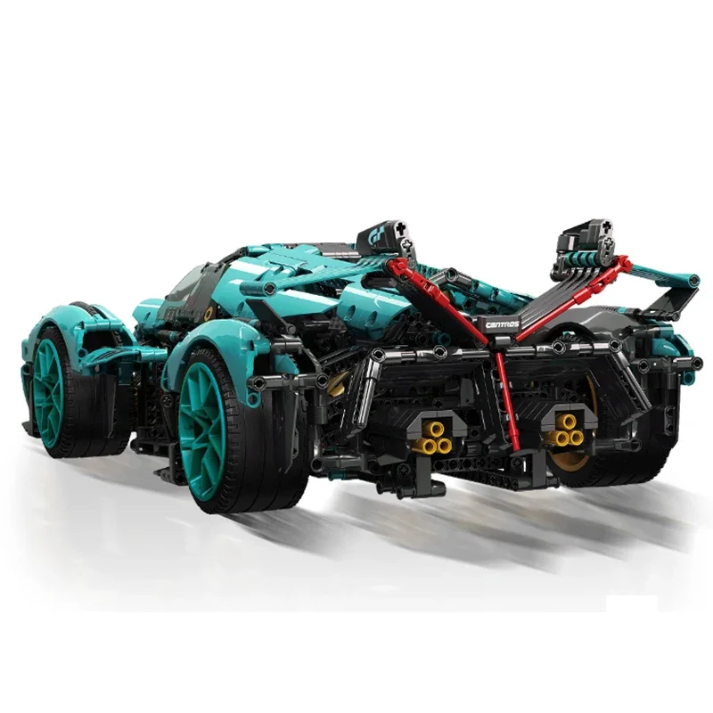 Technical Super Racing Car Building Blocks Tiffany Blue Lamborghinis V12 Vehicle Model Assemble Bricks Toys for Adult Kid Gifts