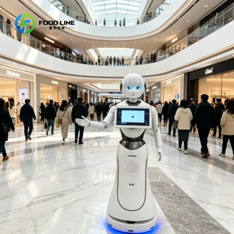 Custom Interactive AI Greeting Robot with HD Touch Screen a Reception Service Robot for Hotel Office Shopping Mall Business