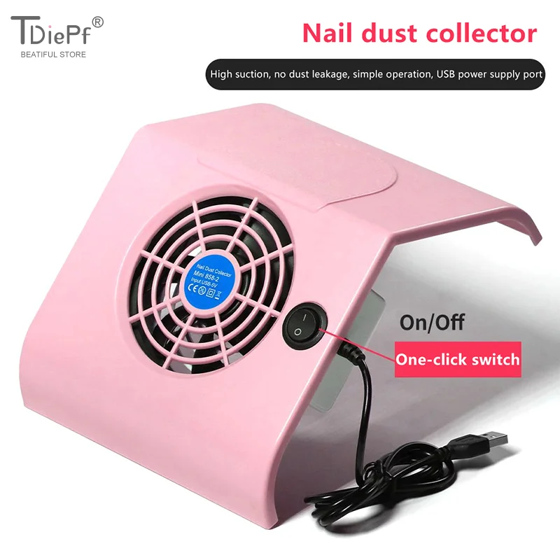 

1pc Mini USB Nail Dust Collector Portable Nail Dust Extractor Nail Vacuum Cleaner Fan Filter Nail Art Manicure Tool Strong Power