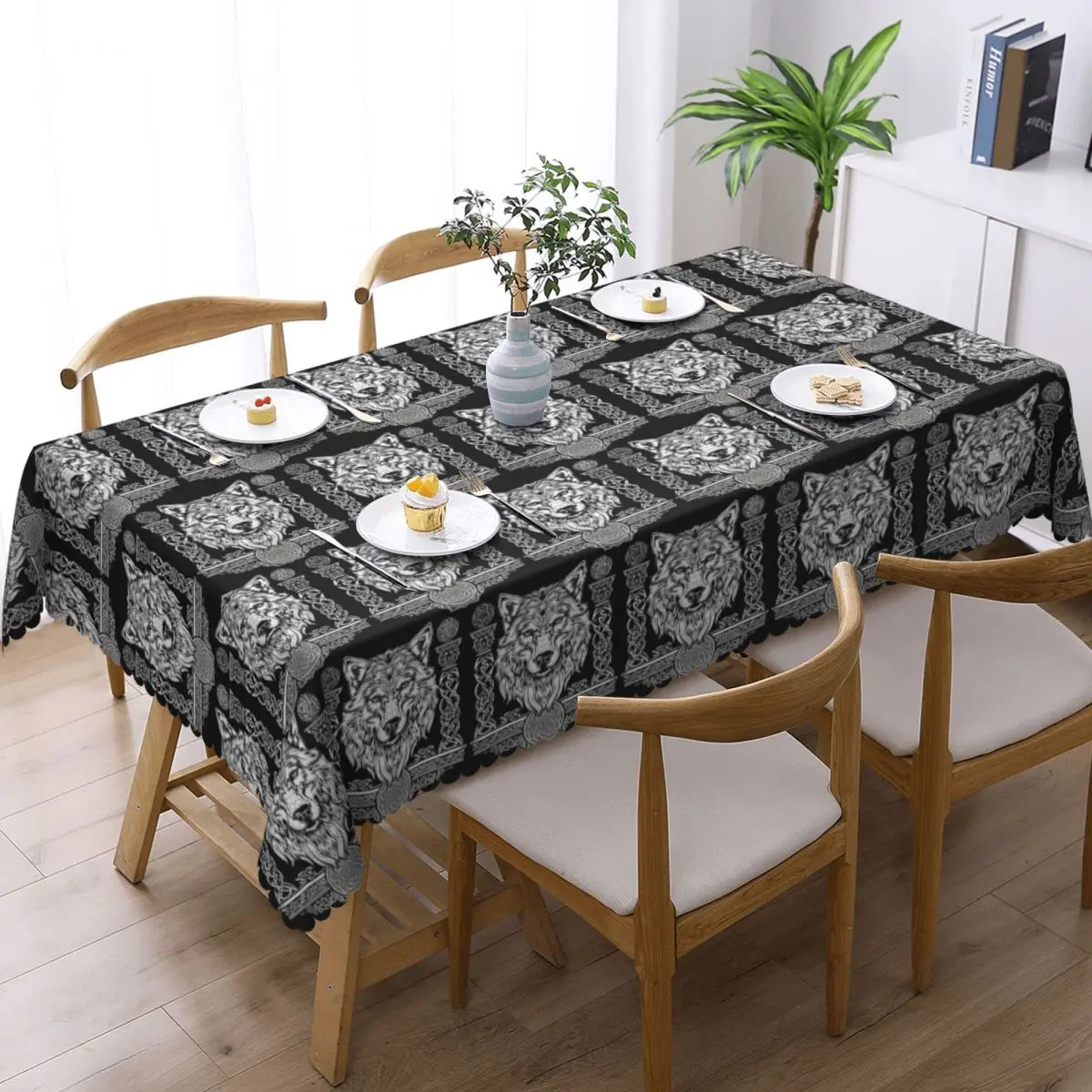 Norse Nordic Viking Celtic Custom Rectangular Tablecloth Oilproof Table Cover for Dining Events Table Cloth