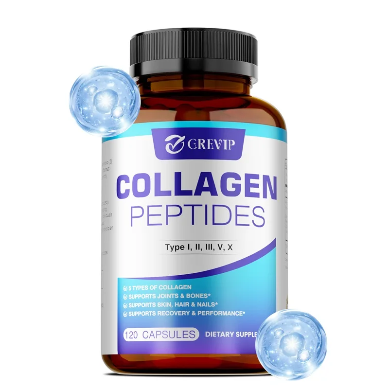 

Collagen Peptides Capsules - Strengthens Bones, Improves Skin and Hair, Joint Flexibility, Promotes Joint Health, Non-GMO