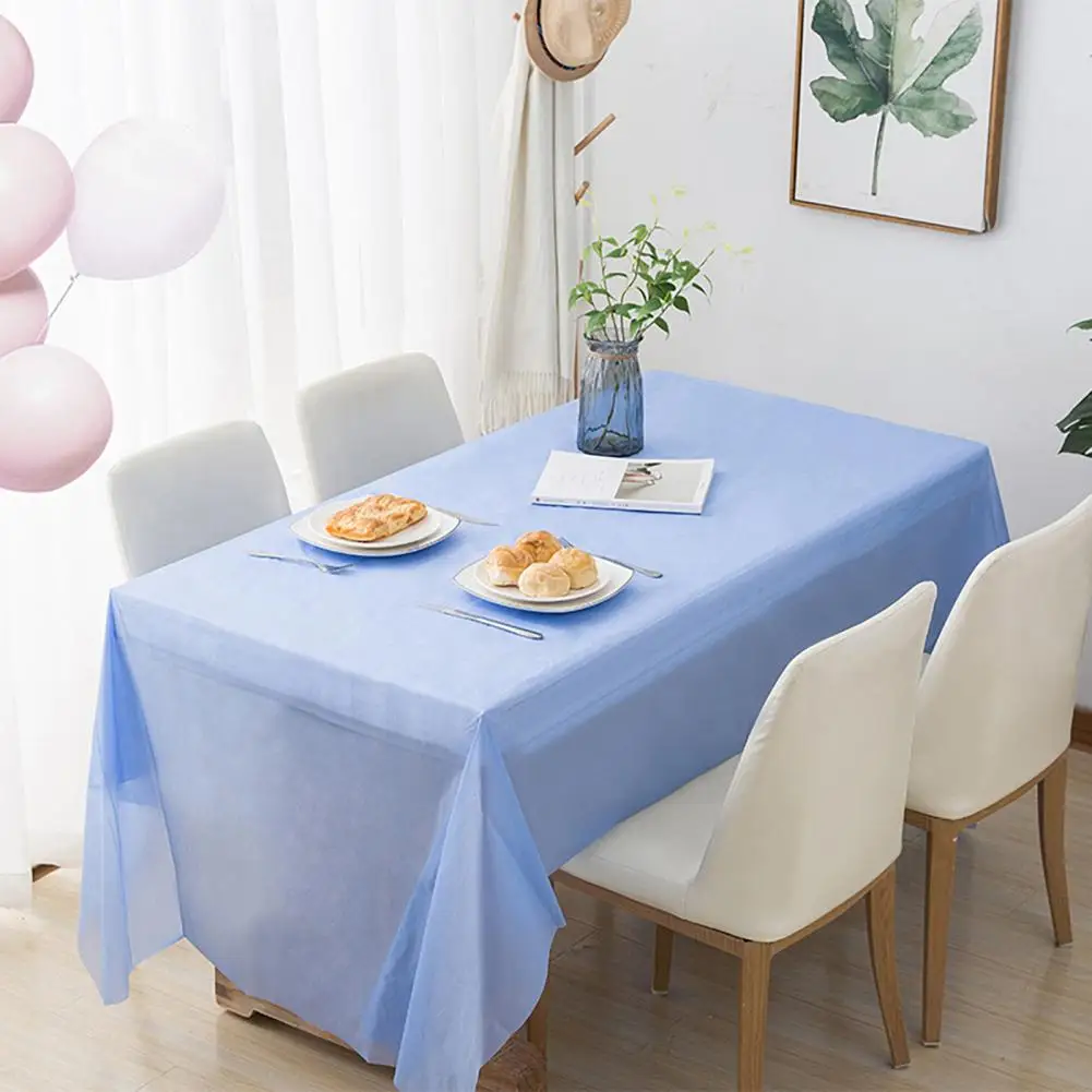 2Pcs Disposable Tablecloth Solid Color Oil-Proof Table Cover Easy To Clean Fade-resistant Table Cloth For Wedding Party