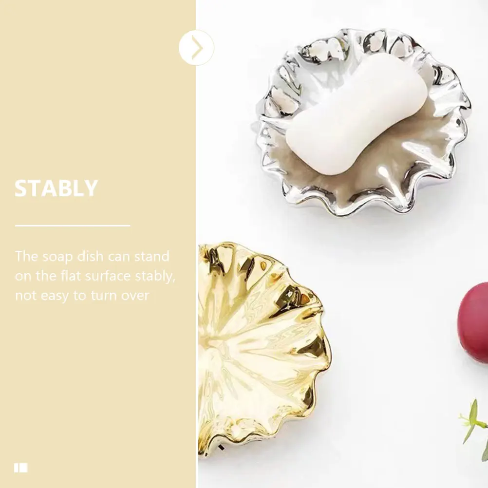 

Self Draining Soap Dish Holder Ceramic Material Sturdy Construction for Bathroom Kitchen Decorative Soap Tray Quick Dry Function