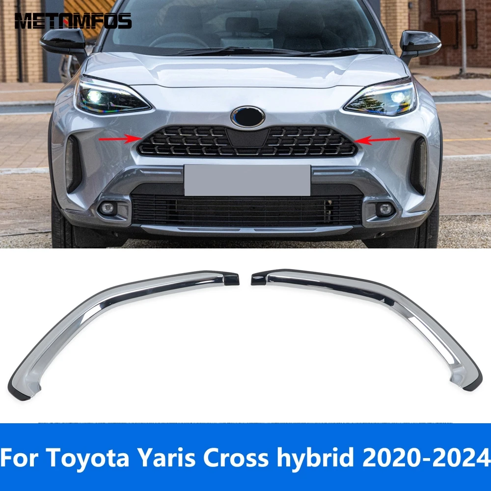 

Накладка на переднюю решетку для Toyota Yaris Cross Hybrid 2020-2023 2024, хромированная гоночная решетка, наклейка на решетку, аксессуары, Стайлинг автомобиля