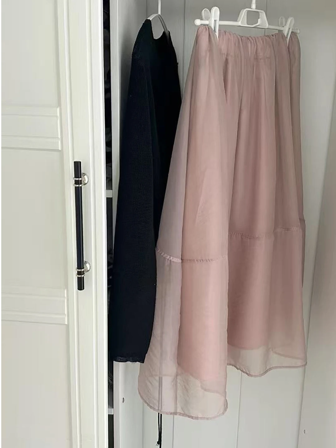 

Pink Tulle A-Line High Waist Long Skirt Women's Spring Summer Korean Style Loose Fit Breathable Skin-Friendly Half Skirt