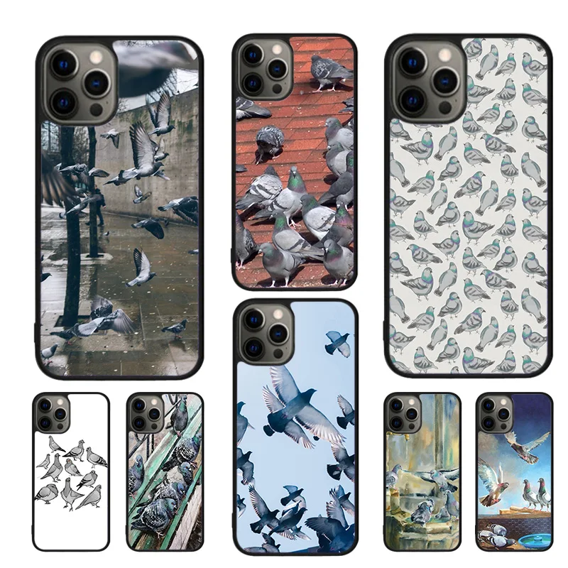 Pigeons Doves Bird Birds Flock Animal Phone Cases Cover For iPhone 16 15 14 12 13 mini 11 Pro MAX apple 7 8 Plus SE2020