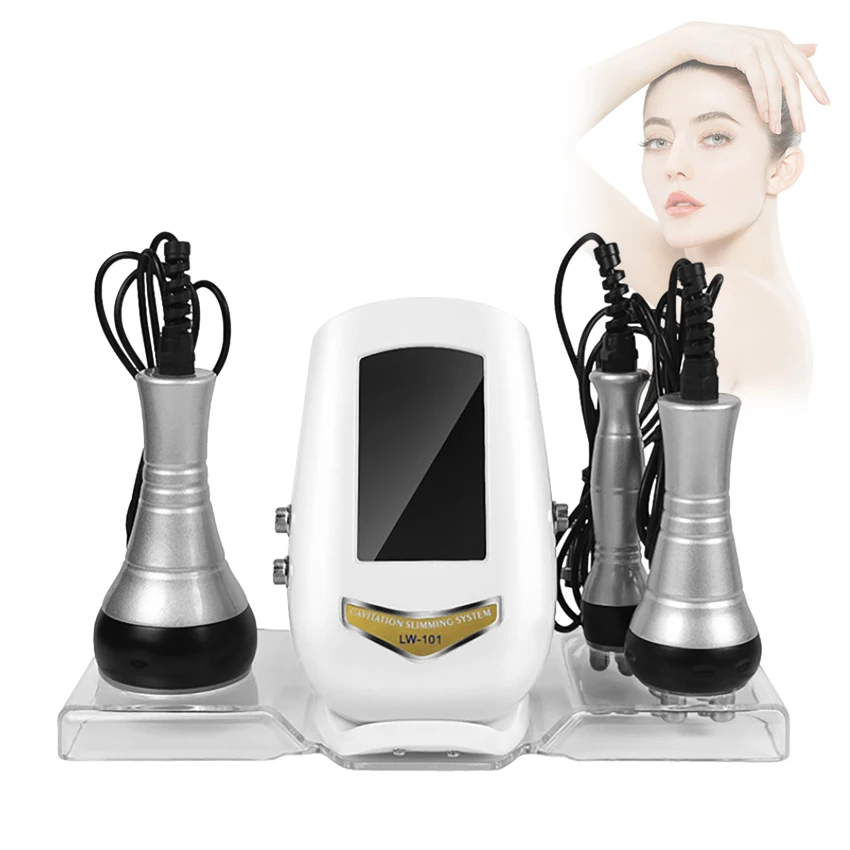 Three in One Beauty Device 40K Ultrasonic Cavitation Machine Negative Pressure Massage Nursing Introduction Body Beauty Device