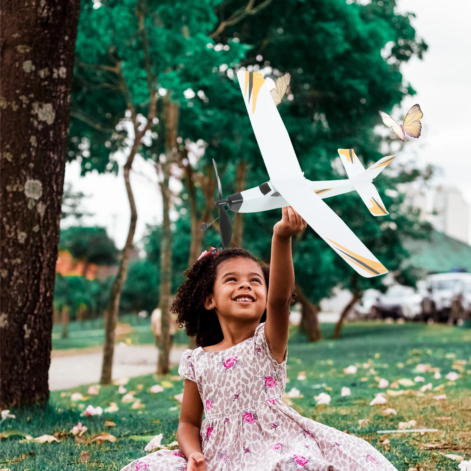 

1 Set Rubber Band Powered Airplane Model Outdoor Flying Glider Foam DIY Assembly Kids Toy