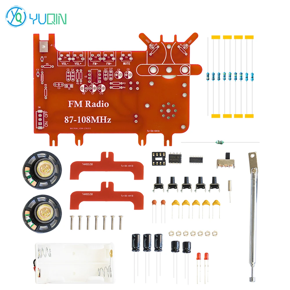 Cartoon FM Radio Assembly Kit Dual Channel DIY Electronic Circuit Board Production Teaching Welding Exercise Spare Parts