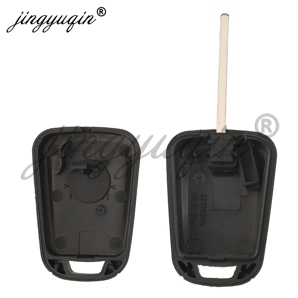 jingyuqin 10pcs Transponder Car Key Shell Case For GM Chevrolet Cruze SparK Camaro Equinox Malibu Opel 2010+ HU100 Blade No Chip