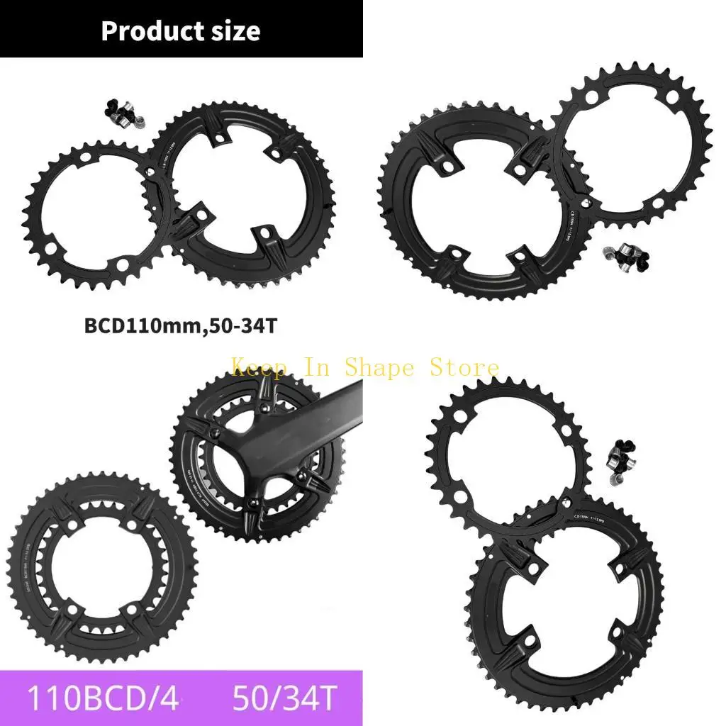 

U1JC Road Bike Double Chainring Crankset Multifunction Cycling Cranks Wide Tooth for Speed Enthusiasts