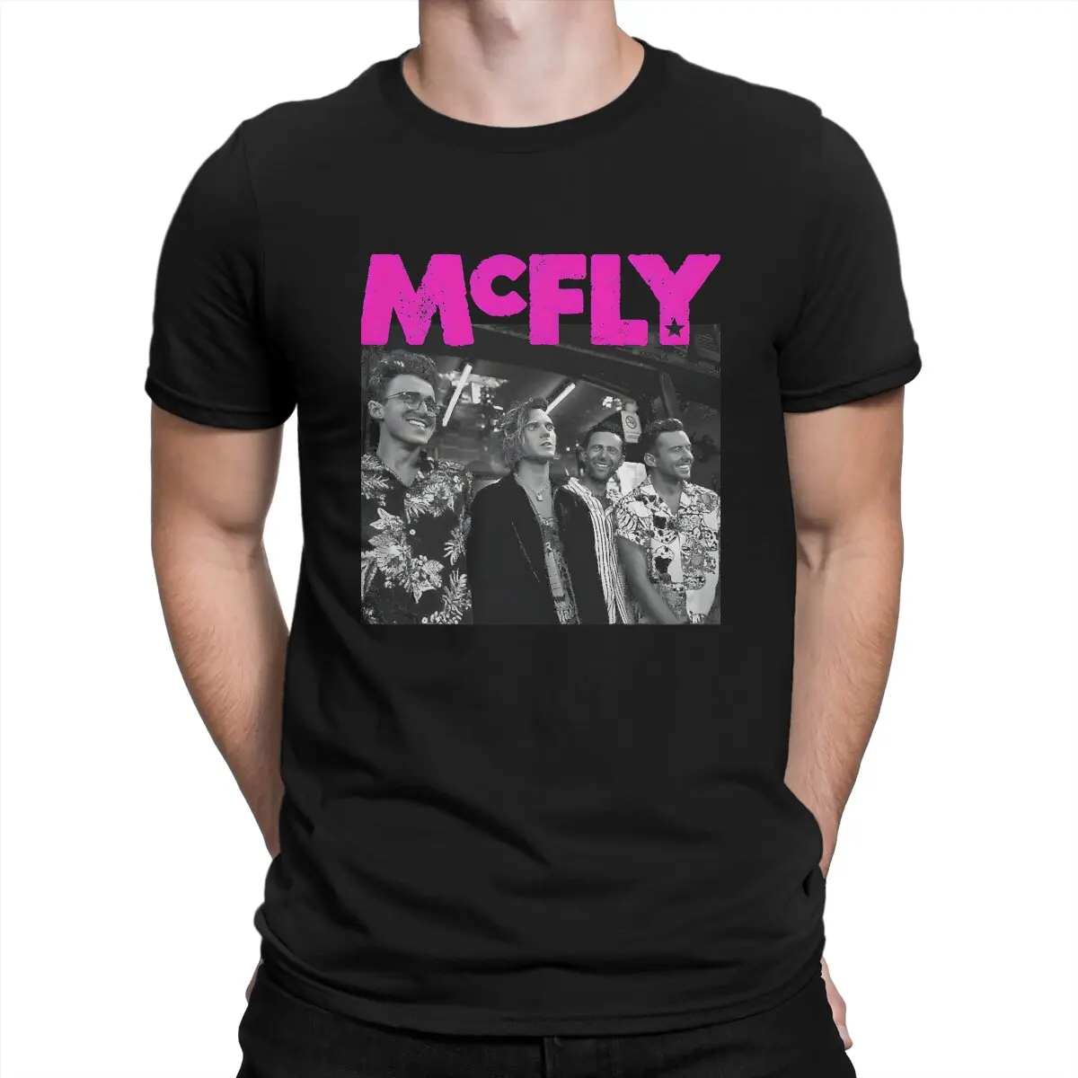 Fun Band Men T Shirts McFly Crazy Tee Shirt Short Sleeve Crewneck T-Shirts Pure Cotton Summer Tops