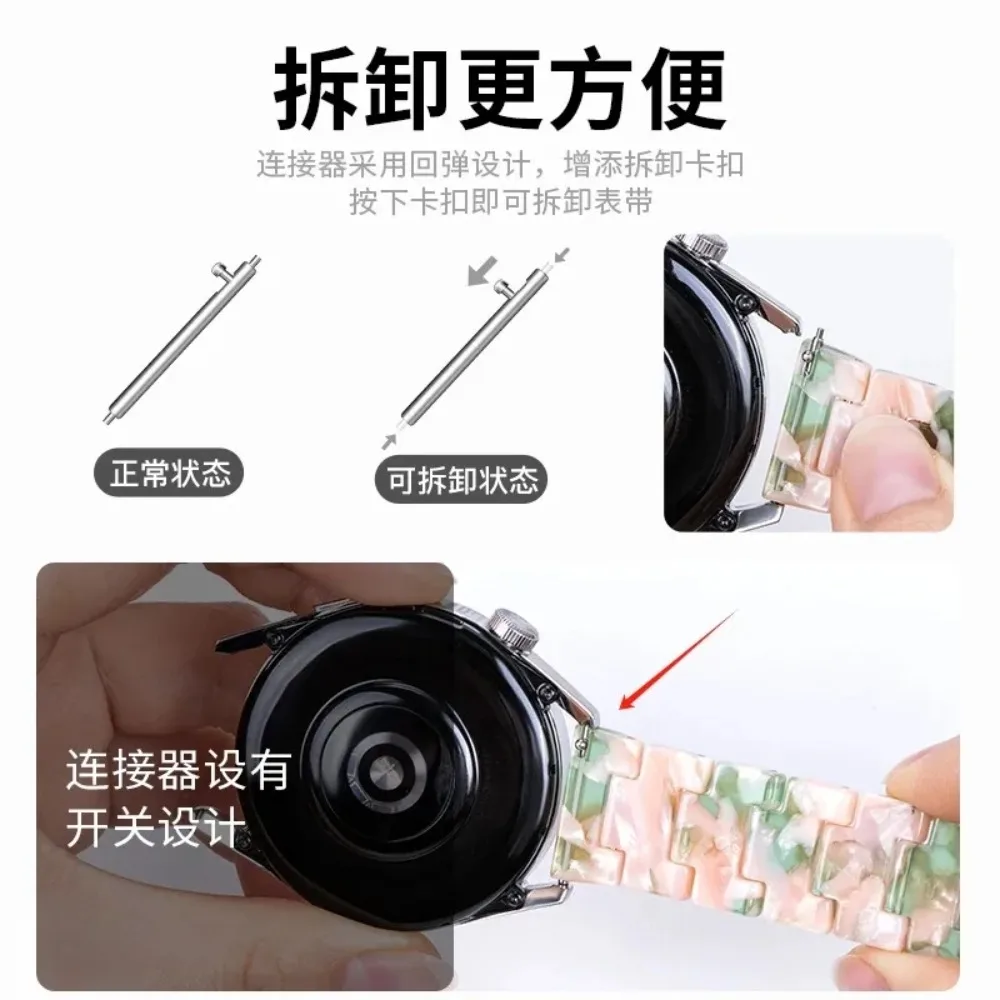 20mm 22mm Luxury Resin Strap For Xiaomi Watch 5/S5 4 3 Breathable wristban For Oneplus Watch 3-2-Lite Huawei GT 7 Pro 46mm belt