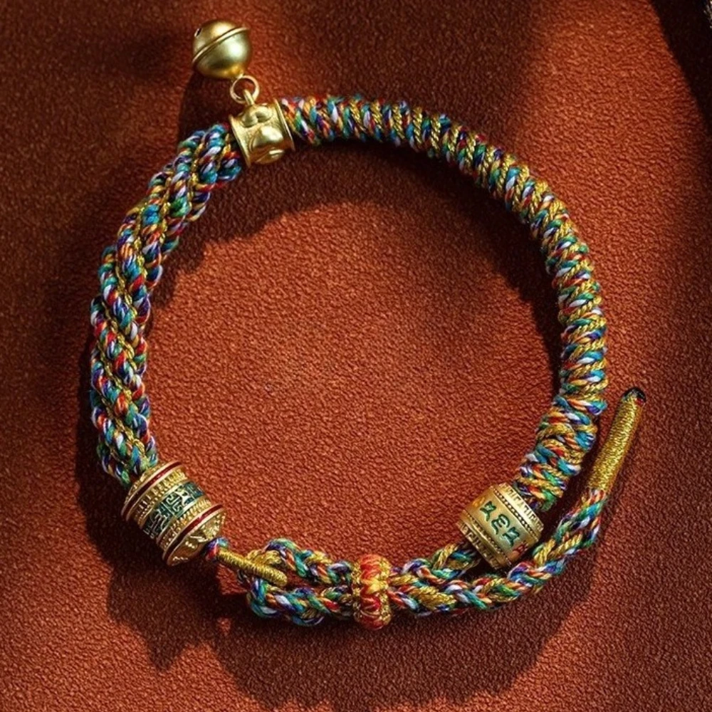 Six Character Mantra Hand Rope Colorful Bracelets Handmade Weaving Men Women Versatile Hands String Fashion Jewelry Lucky Gift