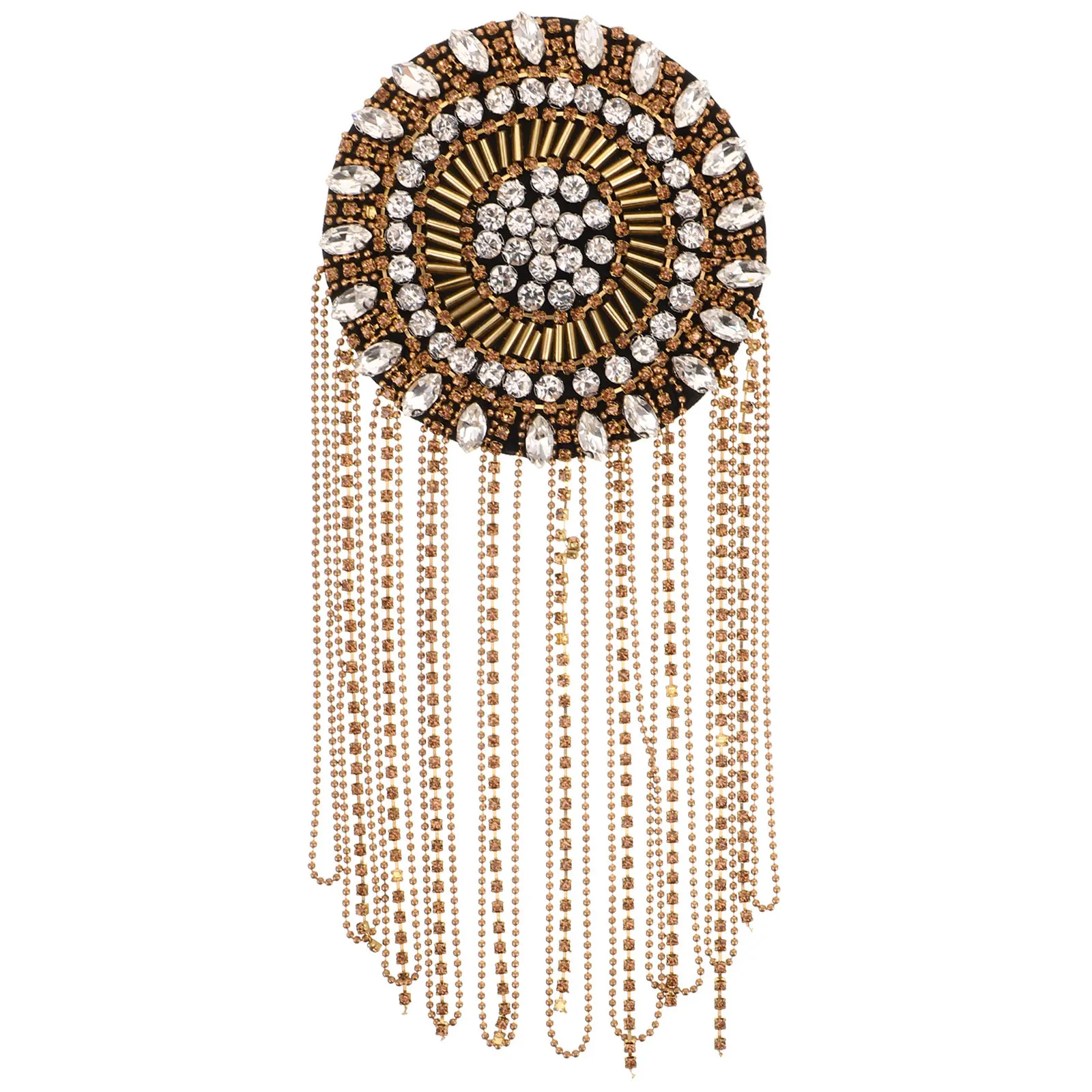 

Блестящая эполетка с кисточками и цепочкой для украшения одежды и сумок, стильное украшение на плечо, винтажный модный аксессуар