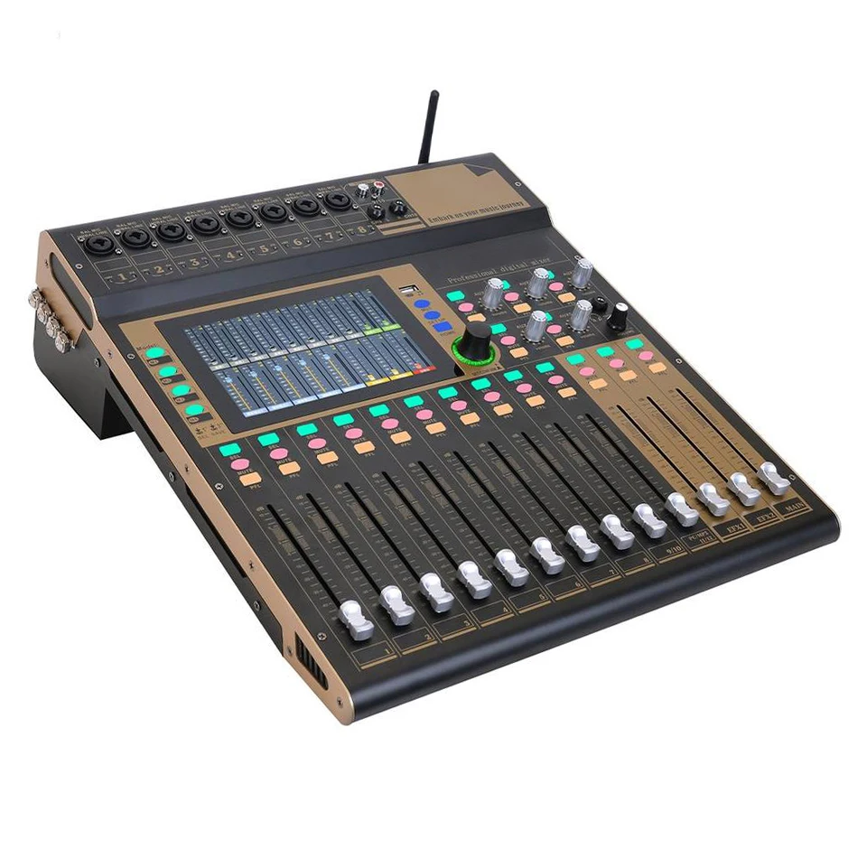 Professional DJ Mixer Console WIFI 12 Channel 16 DSP Efffects with Touchscreen Audio Interface Recording Studio Digital Mixer