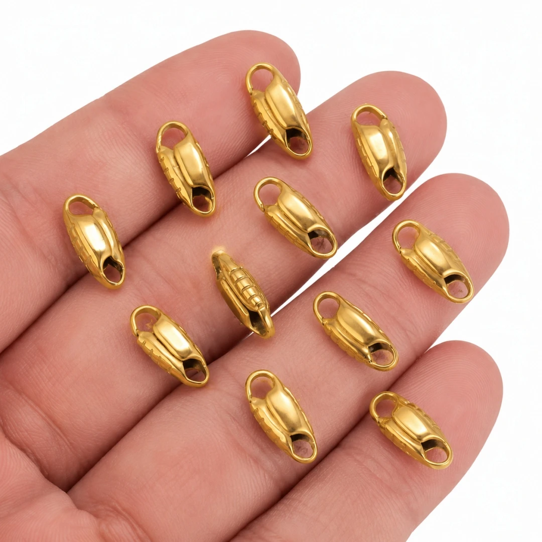 20pcs PVD Gold Stainless Steel Lobster Clasp Spring Snap Closure Findings Waterproof Hypoallergenic Connector Bulk Supplies