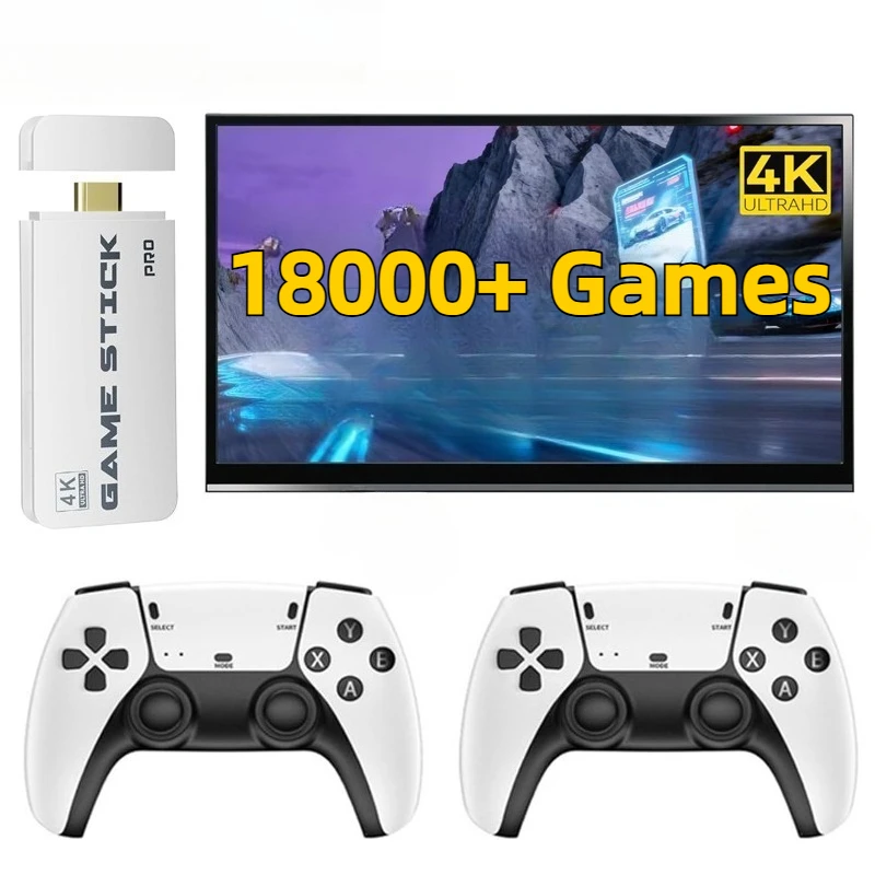 

New M15 4K TV Game Consolas Video Game Console 64G Built in 18000 Games Wireless Controller Gamepad Retro Handheld Game Console