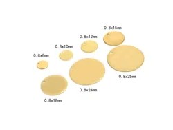 Round Earring Charms, Round Circle Brass Charm, Brass Stamping, 8x0.8mm 10x0.8mm 12x0.8mm, Jewelry Making - R2533