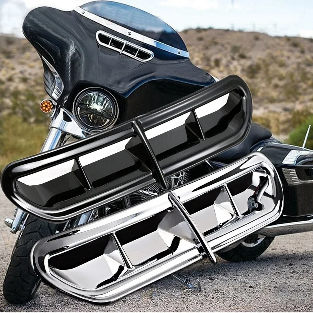 Motor Batwing Slipstream Vent Cover Outer Fairings Trim Accent For Harley Touring Electra Street Tri Glide Ultra Classic 14-up