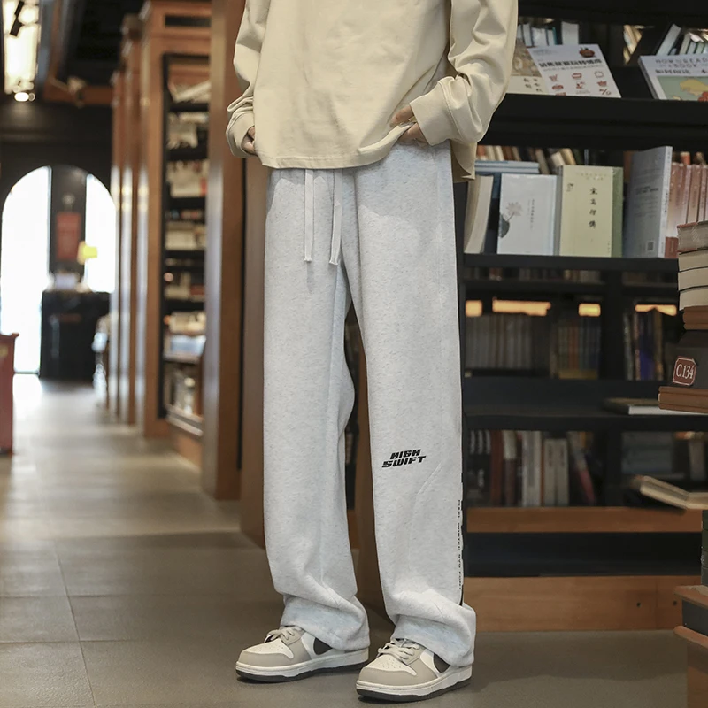 

ey Men's Casual Pants Dra Loose Wide Leg Spring Autumn New Sle Floor-Length Drapey Comfortable Faionable Straight Leg