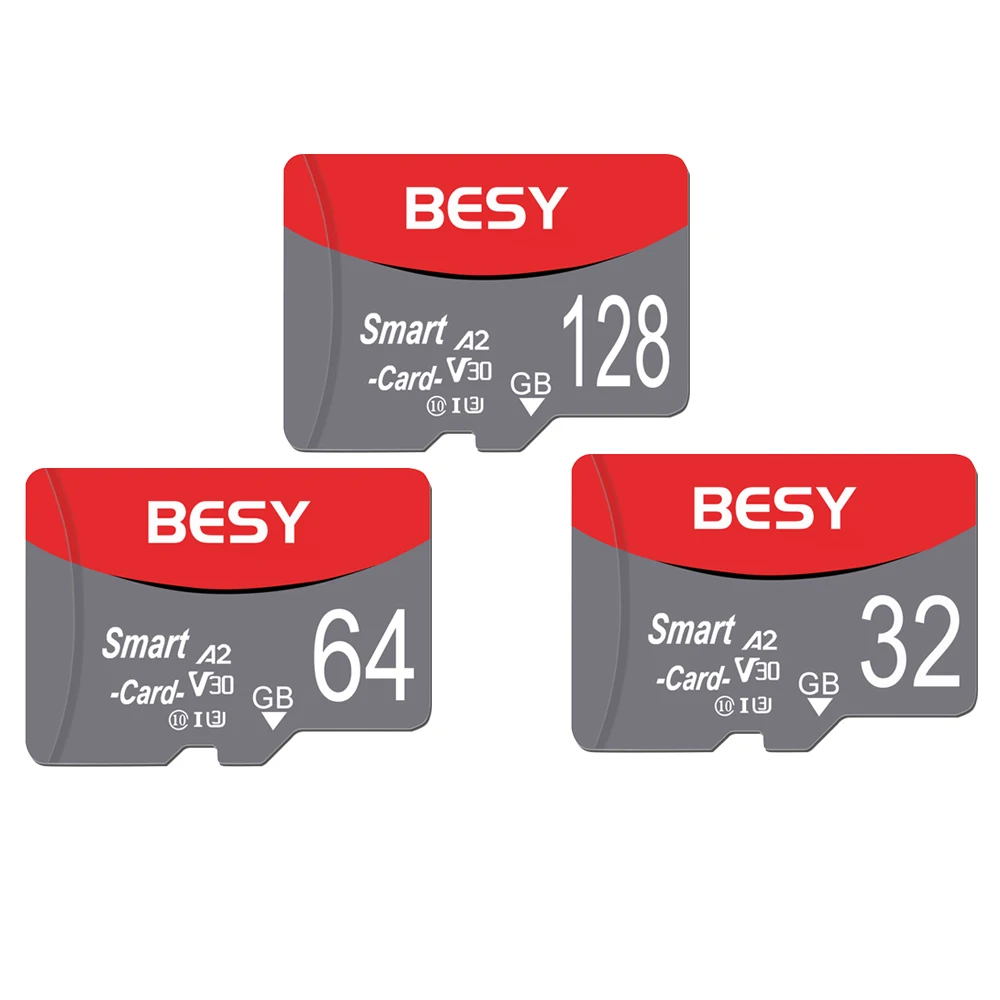 

Высокоскоростная карта памяти Besy Micro TF SD, 32 ГБ, 64 ГБ, карты памяти A2 V30, карты памяти SD 128 ГБ, карты массовой емкости для смартфонов/ПК/ноутбуков