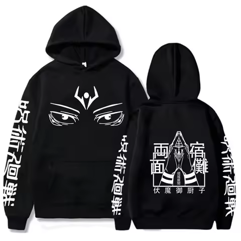 New Anime Jujutsu Kaisen Itadori Yuji Ryomen Sukuna Eyes Hoodie Autumn Winter Men Women Long Sleeve Pullover Sweatshirt
