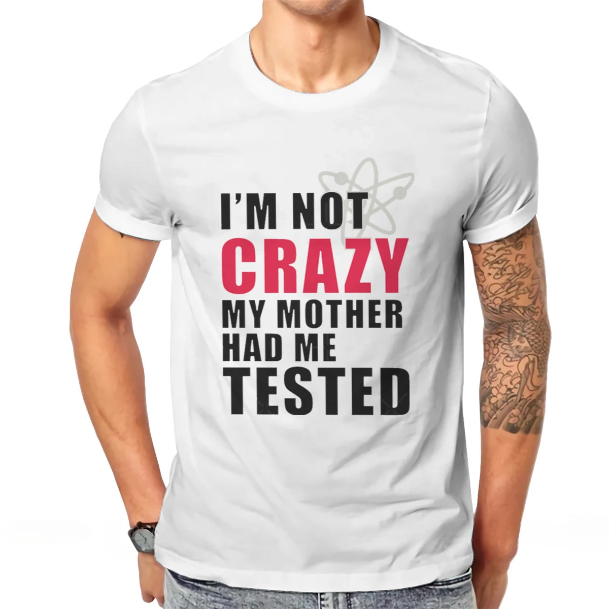 LE The Big Bang Theory Humor TV Sitcom I'M NOT CRAZY MY MOTHER HAD ME TESTED Sheldon T Shirt Harajuku