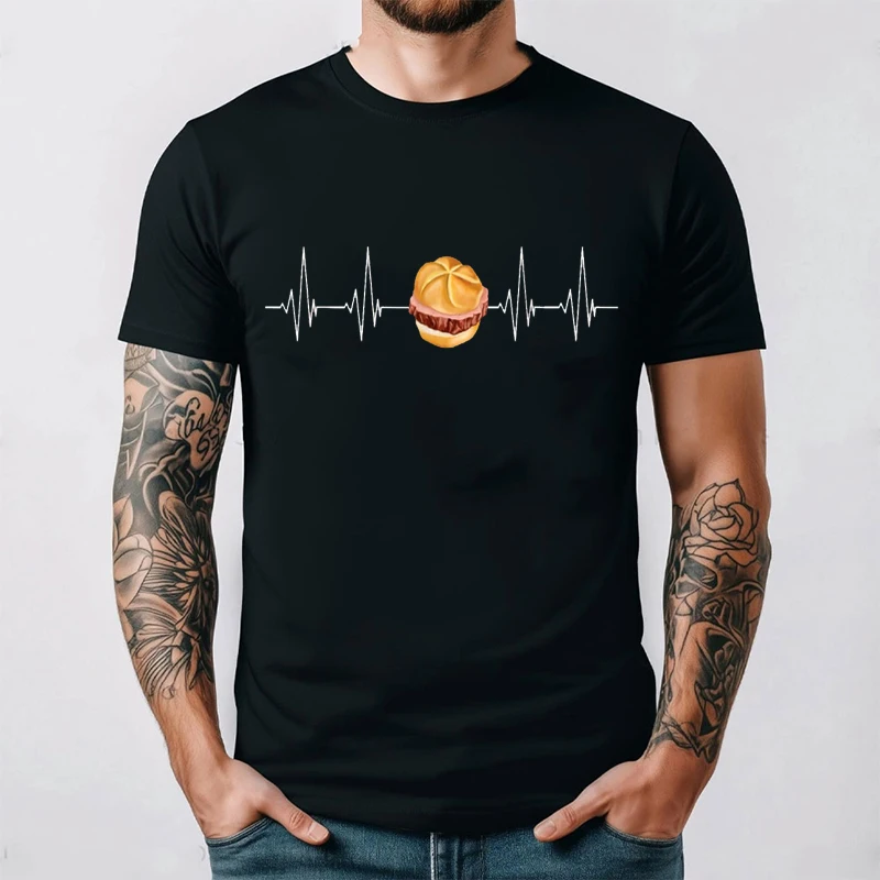 Camiseta de algodón con queso y hígado, regalo de salchicha de carne bávara, manga corta, informal, transpirable, cómodo, diseño de comida alemana