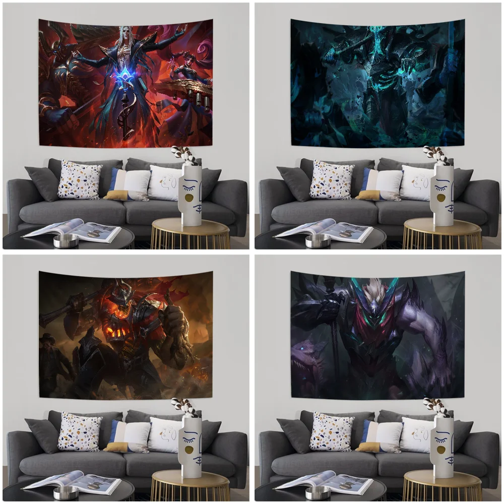 Mordekaiser League Of Legends Printed Large Wall Tapestry Indian Buddha Wall Decoration Witchcraft Bohemian Hippie Decor Blanket