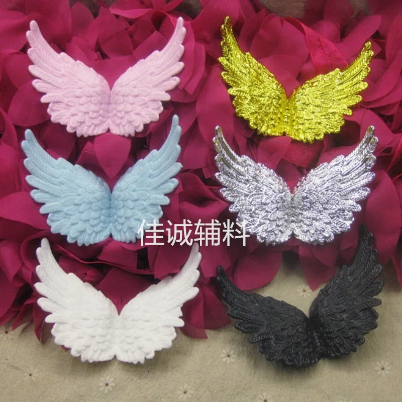 

6pcs Angel Wings Accessories White Gold Multi Color Plastic Decorative Wings for DIY Crafts Christmas Tree Party Scene Cake