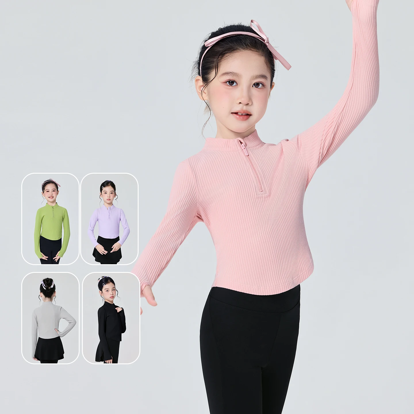 

Танцевальный топ с длинными рукавами для девочек, зимняя одежда для балета, детская одежда с воротником-стойкой, тренировочная одежда для танцевальной гимнастики