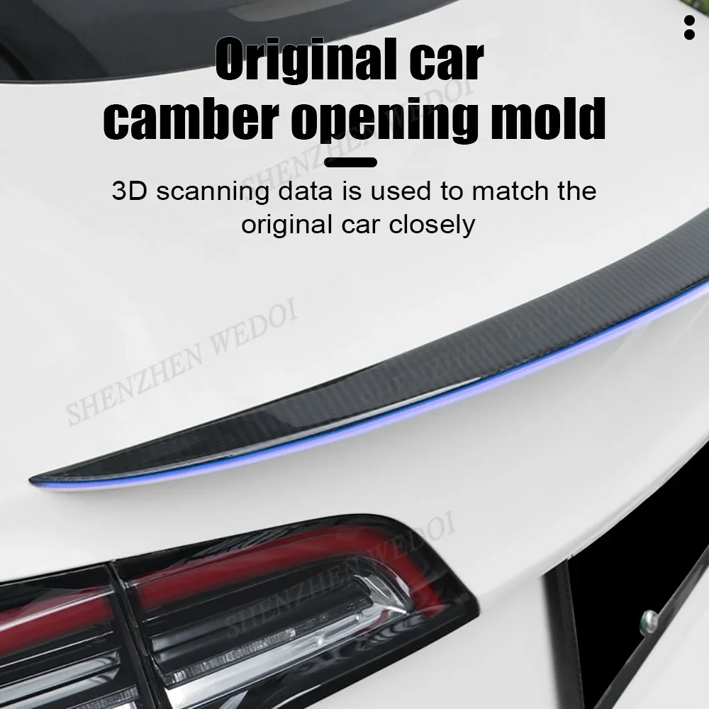 car accessories kit aero motion car moving real carbon fiber spoiler for model 3 y highland tesla 2024 spoiler black