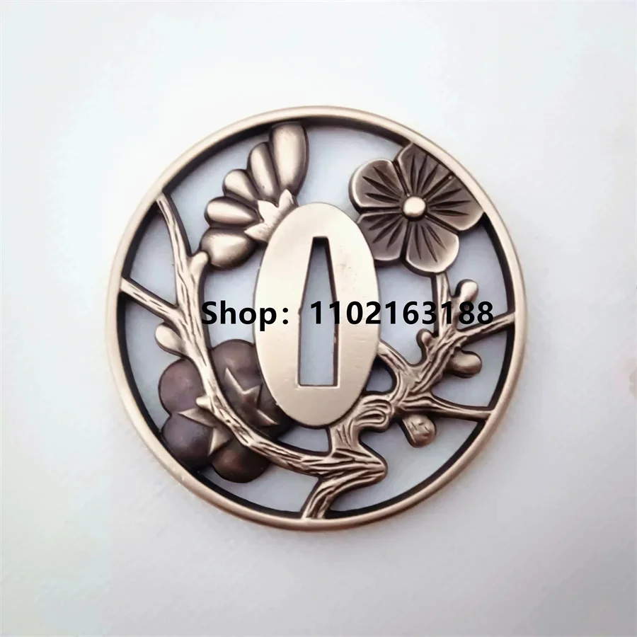 High Quality Copper Soild Brass Handguard Tsuba Guard Habaki Seppa For Real Japanese Japan Samurai Katana Sword Fittings New