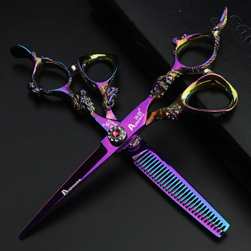 Personalized Double Dragon Scissors Shape Barber Scissors 6-inch Barber Scissors Flat Scissors Dental Scissors