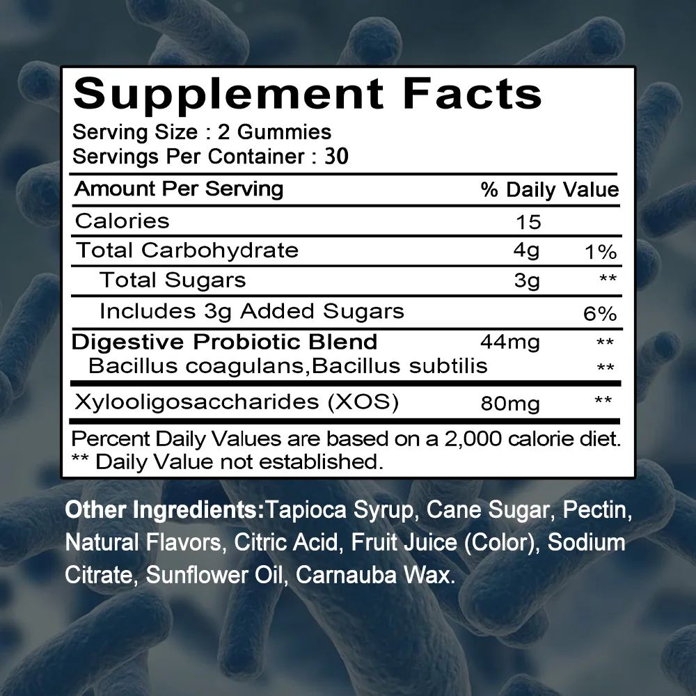 

Probiotic + Prebiotic Gummies - Promote Intestinal Health, Enhance Immunity, Balance Flora, and Increase Energy Levels